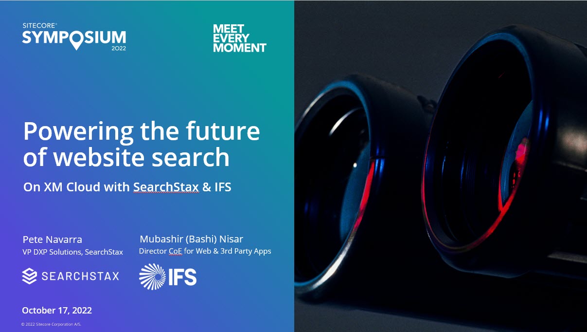 Sitecore Symposium Powering the Future of Website Search Video SearchStax